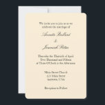 Cream Ivory Black Plain Eenvoudige Huwelijksuitnod Kaart<br><div class="desc">Papieren producten van hoge kwaliteit,  perfect voor elke gelegenheid.</div>