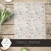 Cream Ivory Boho Watercolor Wildflower Tissuepapier