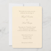 Cream Ivory Brown Plain Simple Wedding Invitation Kaart (Voorkant)