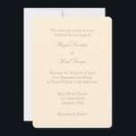 Cream Ivory Brown Plain Simple Wedding Invitation Kaart<br><div class="desc">Producten die u kunt aanpassen met uw afbeeldingen of tekst.</div>