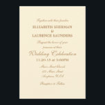 Cream Ivory Brown Plain Simple Wedding Invitation Kaart<br><div class="desc">Producten die u kunt aanpassen met uw afbeeldingen of tekst.</div>