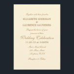 Cream Ivory Brown Plain Simple Wedding Invitation Kaart<br><div class="desc">Producten die u kunt aanpassen met uw afbeeldingen of tekst.</div>