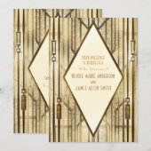 Cream Ivory Gold 20 Art Deco Gatsby Glam Wedding Kaart (Voorkant / Achterkant)