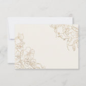 Cream Ivory Gold Botanical Bedankkaart (Achterkant)