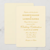 Cream Ivory Gold Plain Simple Weddenation Kaart (Voorkant / Achterkant)