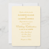 Cream Ivory Gold Plain Simple Weddenation Kaart (Voorkant)