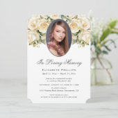 Cream Ivory Roos Photo Memorial in liefdevolle her Kaart (Staand voorkant)