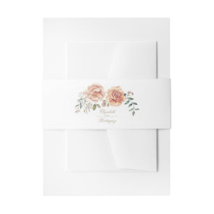 Cream Ivory Waterverf Flower Elegant Boho Wedding Uitnodigingen Wikkel