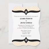Cream Ivory White Herringbone Wedding Invitation Kaart (Voorkant)
