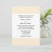 Cream Ivory White Herringbone Wedding Invitation Kaart (Staand voorkant)