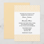 Cream Ivory White Herringbone Wedding Invitation Kaart (Voorkant / Achterkant)