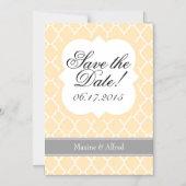 Cream Ivory White Quatrefoil slaat de Magnet Datum Magnetische Uitnodiging (Voorkant)