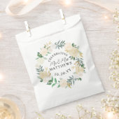 Cream Ivory Wreath Wedding Shower Favor Bag Bedankzakje (Geknipt)