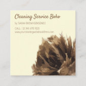 Cream Janitorial Cleaning Service maid hand broom Vierkante Visitekaartje (Voorkant)