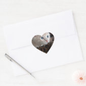 Cream Kitten met mooie blauwe ogen Hart Sticker (Envelop)