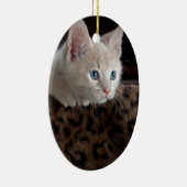 Cream Kitten met mooie blauwe ogen Keramisch Ornament (Rechts)