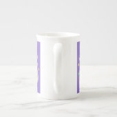 Cream Kitty Cat met ventilatorpot, maan & sterren Porselein Kop (Achterkant)