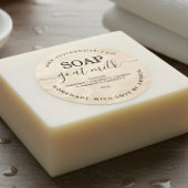 Cream kleur zelfgemaakte geitenmelk zeep label