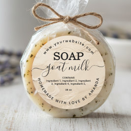 Cream kleur zelfgemaakte geitenmelk zeep label