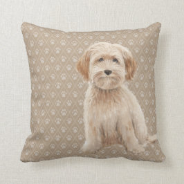 Cream Labradole/Goldendole Dog Lumbar Pillow Kussen
