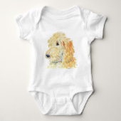 Cream Labradoodle #2 Baby Onsie/Creeper Romper (Voorkant)