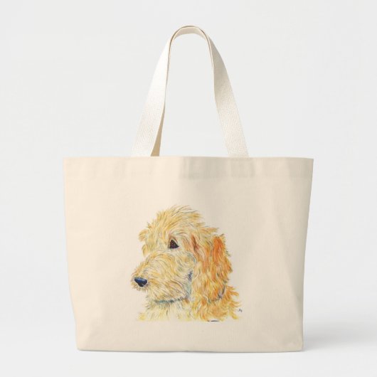 Cream Labradoodle #2 Bag Grote Tote Bag (Voorkant)