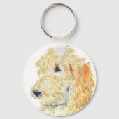 Cream Labradoodle #2 Sleutelhanger (Voorkant)