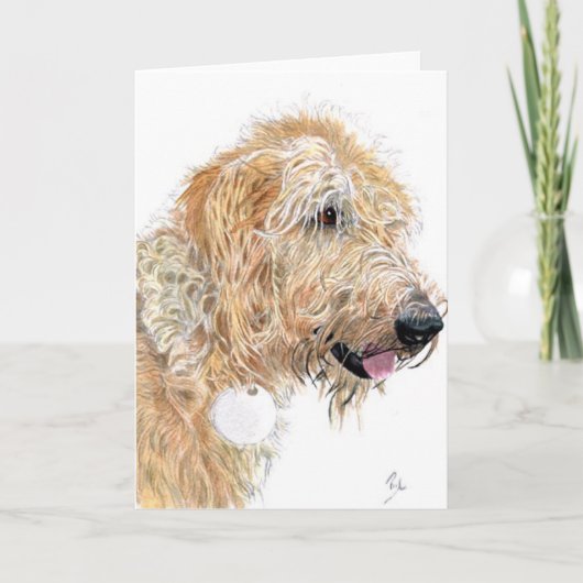 Cream Labradoodle Greeting Card Kaart (Voorkant)