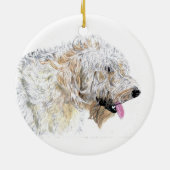 Cream Labradoodle Keramisch Ornament (Achterkant)