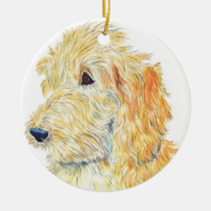 Cream Labradoodle Keramisch Ornament