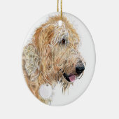 Cream labradoodle keramisch ornament (Rechts)