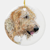 Cream labradoodle keramisch ornament (Achterkant)