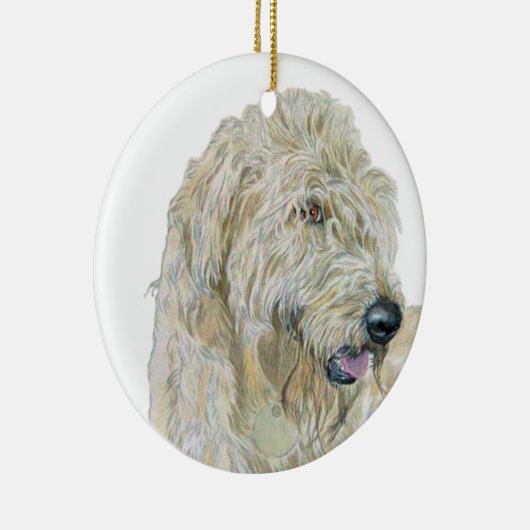 Cream Labradoodle Keramisch Ornament (Rechts)