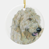 Cream Labradoodle Keramisch Ornament (Voorkant)