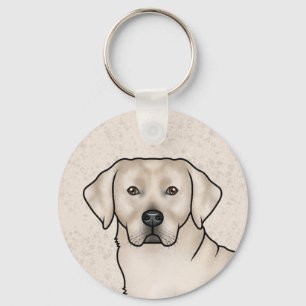 Cream Labrador Retriever Art Schattige Lab Portret Sleutelhanger