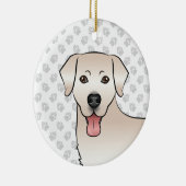 Cream Labrador Retriever Cartoon Dog Head & Text Keramisch Ornament (Rechts)