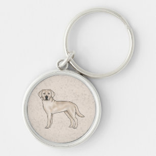 Cream Labrador Retriever Cartoon Dog Illustratie Sleutelhanger