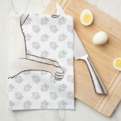 Cream Labrador Retriever Cartoon Dog Illustratie Theedoek (Quarter Fold)