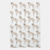 Cream Labrador Retriever Cartoon Lab Hondenpatroon Theedoek (Verticaal)
