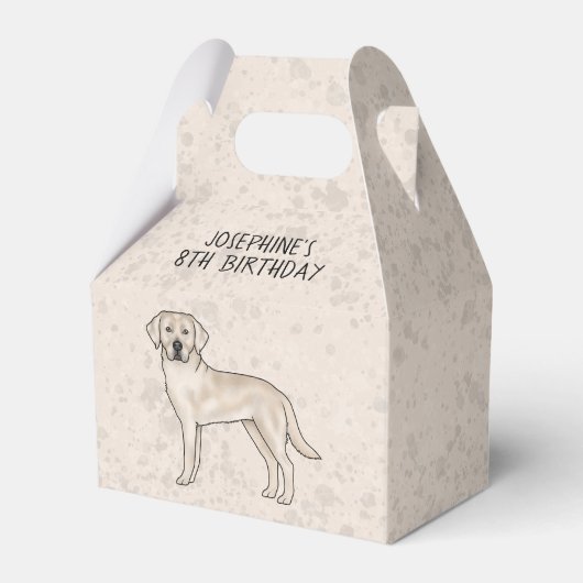 Cream Labrador Retriever Hond Custom Kids Verjaard Bedankdoosjes (Voorkant Zijde)