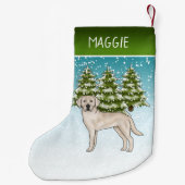 Cream Labrador Retriever Kerstmis en aangepaste na Kleine Kerstsok (Achterkant)