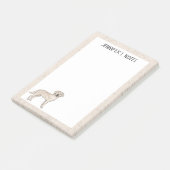 Cream Labrador Retriever Lab Hond Aangepaste naam Post-it® Notes (Schuin)
