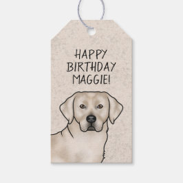 Cream Labrador Retriever Lab Hond Gelukkige Verjaa Cadeaulabel