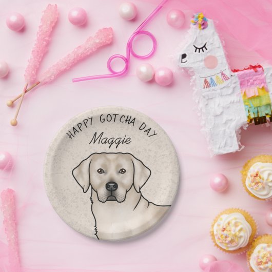 Cream Labrador Retriever Lab Hond Happy Gotcha Day Papieren Bordje (Feest)