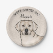 Cream Labrador Retriever Lab Hond Happy Gotcha Day Papieren Bordje (Voorkant)