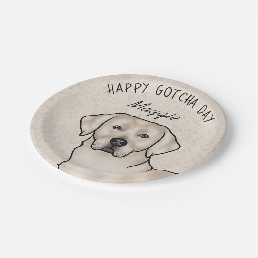Cream Labrador Retriever Lab Hond Happy Gotcha Day Papieren Bordje (Gekanteld)