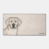 Cream Labrador Retriever Schattige Lab Hond Aangep Bureaumat (Voorkant)