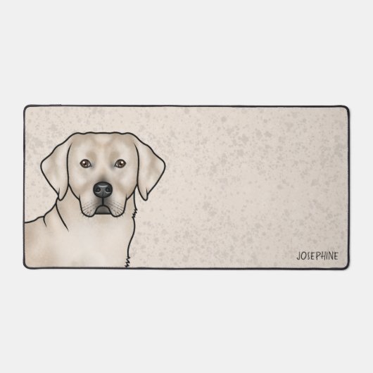 Cream Labrador Retriever Schattige Lab Hond Aangep Bureaumat (Voorkant)