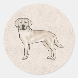 Cream Labrador Retriever Schattige Lab Hond Opstaa Ronde Sticker