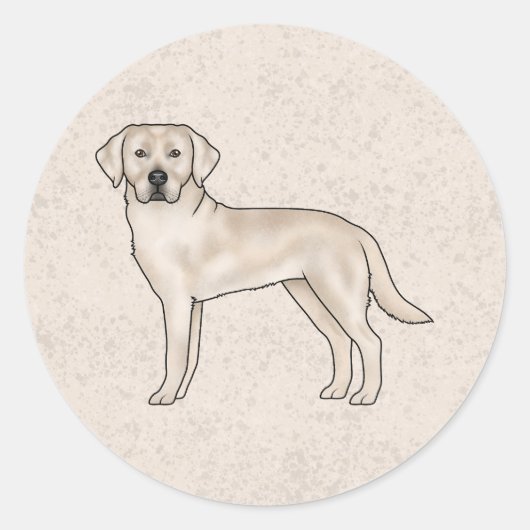 Cream Labrador Retriever Schattige Lab Hond Opstaa Ronde Sticker (Voorkant)